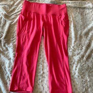 High waisted pink workout leggings